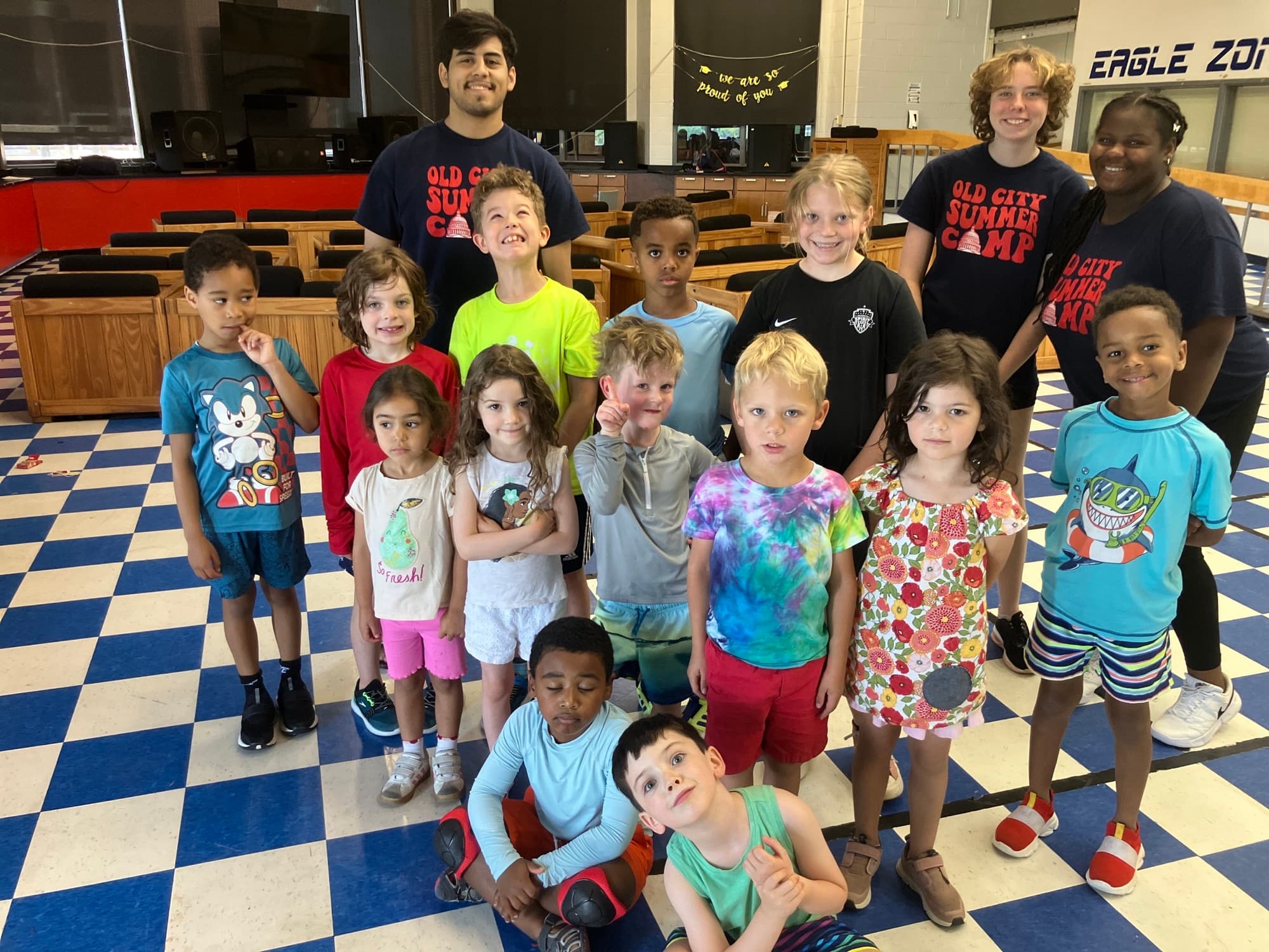 Campers and coaches together under the Old City Summer Camp banner